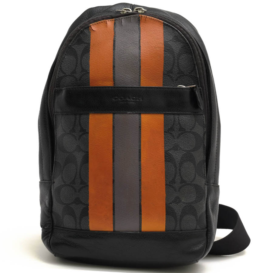 【極美品】COACH チャールズ イン バーシティ ショルダーバッグ レザー ブラウン F54193 1円スタート 最落なし コーチ／COACH バッグ ショルダーバッグ 鞄 メンズ 男性 男性用 PVC