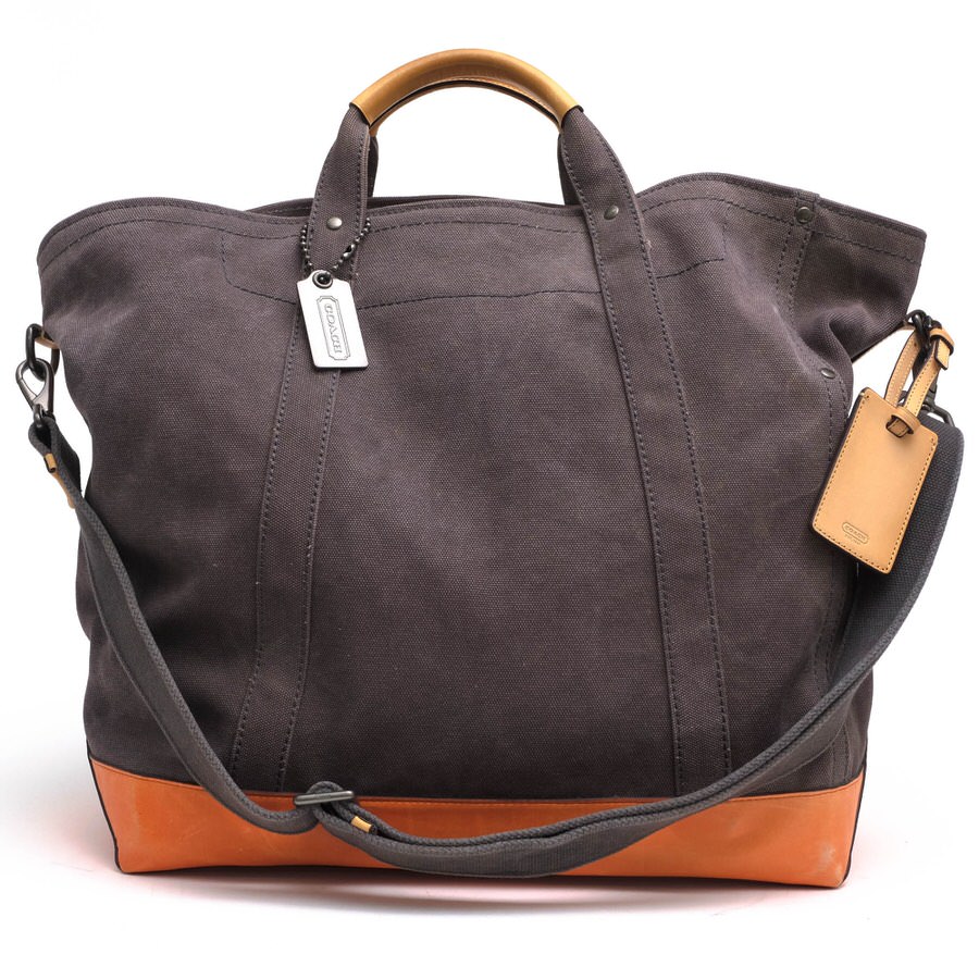 COACH 70688 Washed Canvas Beach Tote ウォッシュド キャンバス ビーチトート / コーチ ウィークエンドトート コットンキャンバス 牛革 2WAY ショルダーバッグ