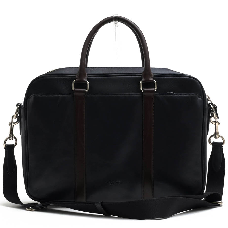 ○コーチ COACH スムースカーフ 牛革 ビジネスバッグ F54760 Perry Slim Brief Calf Leather ペリー スリム ブリーフ 2WAY ショル  中古 COACH F54760 Perry Slim Brief Calf Leather ペリー スリム ブリーフ