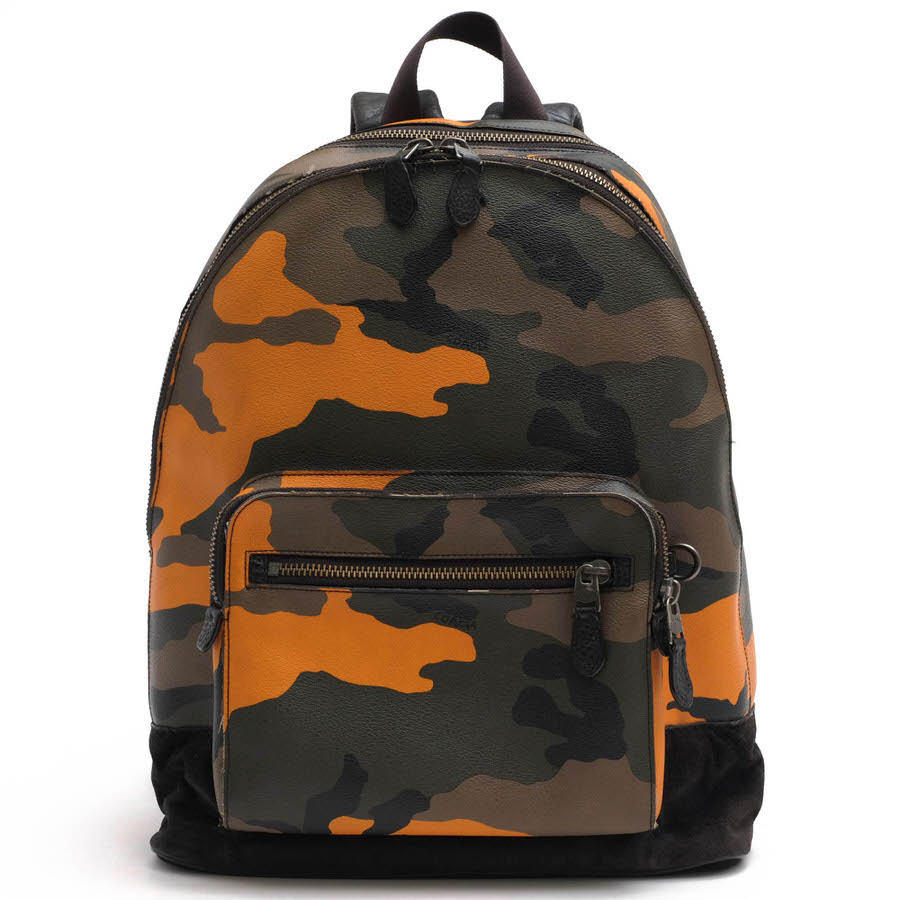 ○コーチ COACH 牛革 リュック F28310 West Backpack With Camo Print ノートPC収納可 迷彩・カモフラージュ柄 メンズ 【中古】 中古 COACH F28310 West Backpack With Camo Print / コーチ 牛革 ノートPC