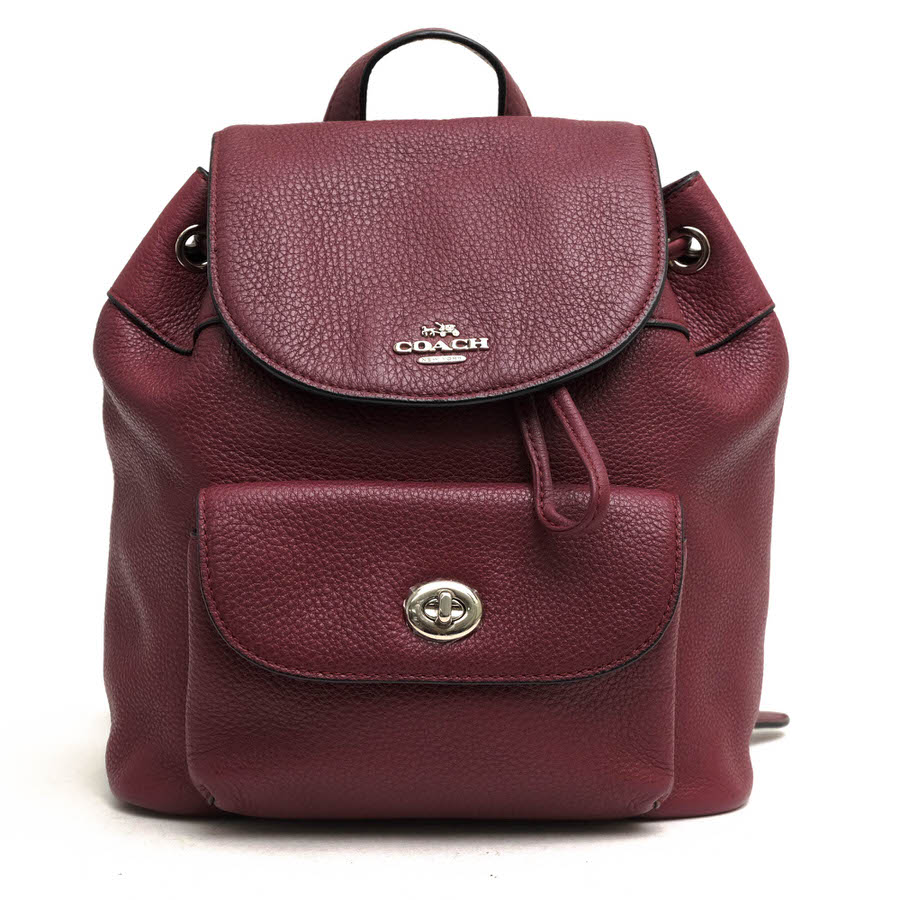 COACH F37621 Mini Billie Backpack In Pebble Leather ビリー ミニ バックパック / コーチ 巾着型 ペブルドレザー 牛革 シボ革 シュリンクレザー 