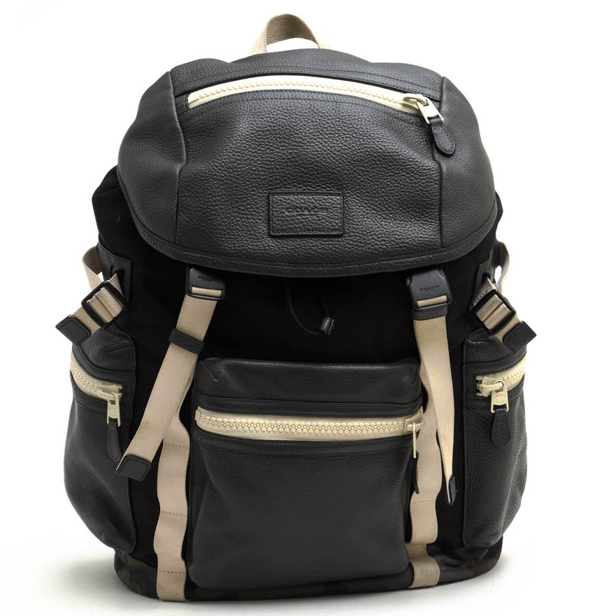 ○コーチ COACH ペブルドレザー 牛革 リュック F56876 Terrain Trek Pack 42 In Tech Nylon テレイン トレックパック ノートPC収納 中古 COACH F56876 Terrain Trek Pack 42 In Tech Nylon テレイン トレック