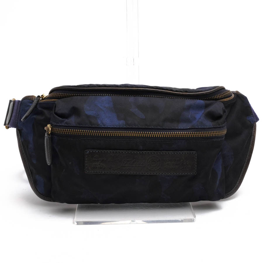 Felisi 799/10/CF+A / フェリージ リモンタナイロン バケッタレザー 牛革 ボディバッグ 迷彩・カモフラージュ柄 定番 ネイビー 紺 ウエストバッグ メンズ|メンズ|カテゴリー