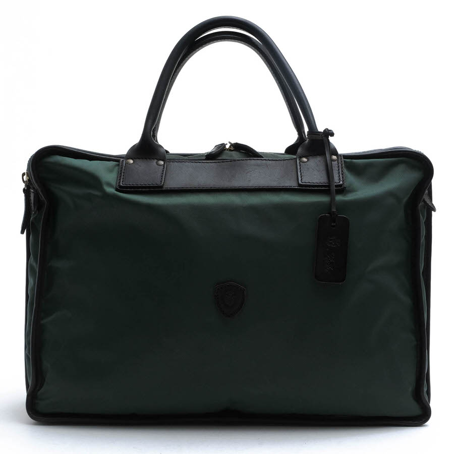 フェリージ】ブリーフケース 1993 ビジネスバッグ ナイロン レザー 緑