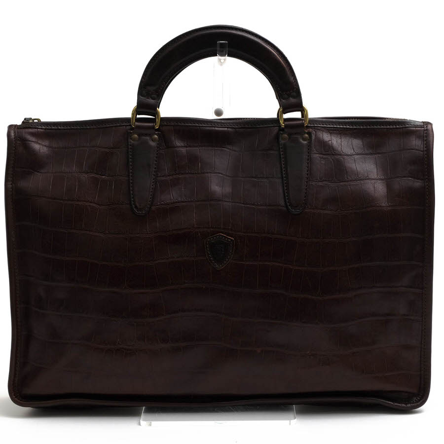 フェリージ ビジネスバック ブリーフケース ブラック×ダークブラウン美