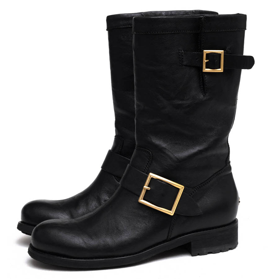 Jimmy Choo 247 BIKER Unlined / ߡ奦   ܳ 󥯥쥶 ֥å  󥸥˥֡ ǥ