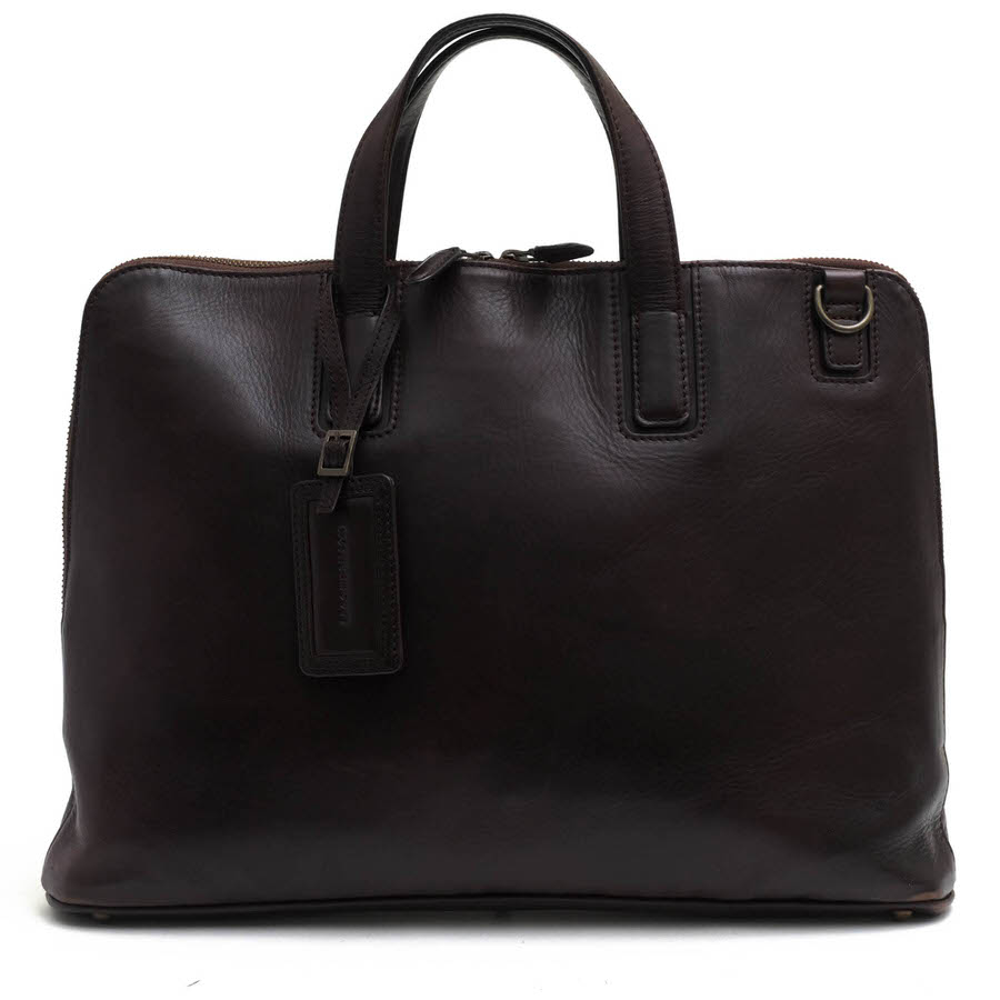 MOTHERHOUSE MG13101 Antique Slim Business アンティーク スリム ビジネス / マザーハウス B4サイズ収納可 牛革 ダークブラウン 焦げ茶 ビジネスバッグ メ