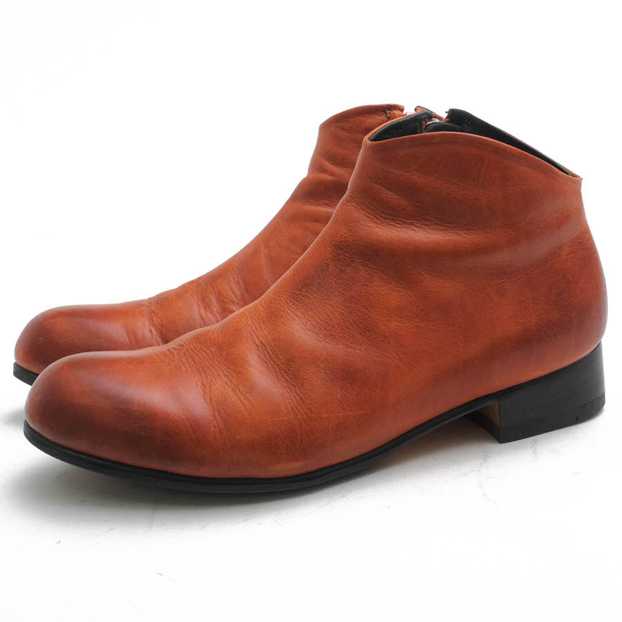 PADRONE PU7358-1201-11A SIDE ZIP SHORT BOOTS / ѥɥ åž夲  쥶 ɥå ޥåˡ ֥饦  ɥåץ֡ 