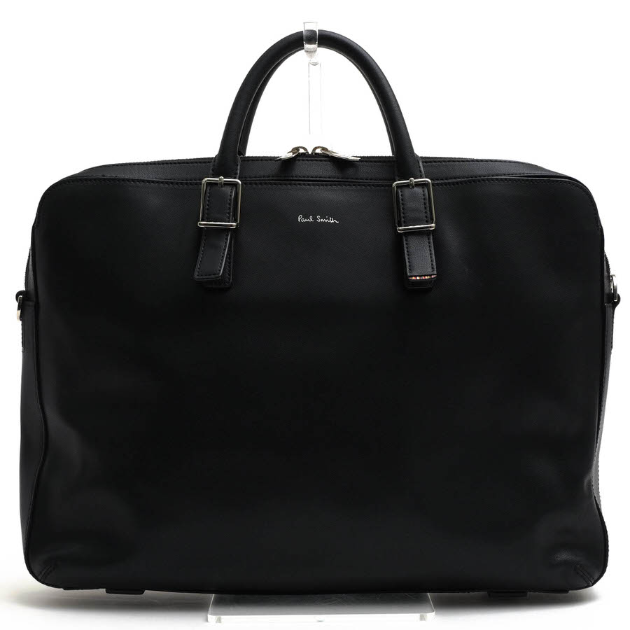 美品　ほぼ未使用　Paul Smith黒レザービジネスバッグ Paul Smith（ポール・スミス） ビジネスバッグ PSN453 トラベルレザー バッグ