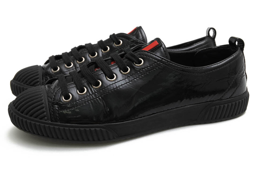 PRADA 3E 5876 Patent Lace Up / ץ ͥå Linea Rossa  ֥å  åȥˡ ǥ