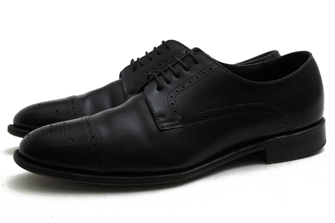 SHETLANDFOX 3031 Inverness インバネス / シェットランドフォックス セミブローグ 仏アノネイ社カーフ ストレートチップ グッドイヤーウェルト製法 ブラック 黒 ビジネスシュ