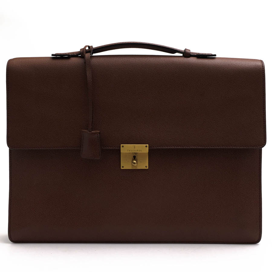 TRUSSARDI / �ȥ饵��ǥ� A4��������Ǽ�� ���쥤�󷿲������� �֥饦�� �� �ӥ��ͥ��Хå� ���