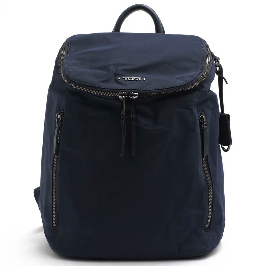 TUMI 196322NVY VOYAGEUR Bryce Backpack / トゥミ ナイロンツイル 牛革 デイパック ノートPC収納可 ネイビー 紺 リュック レディース|レディース|カテゴリー