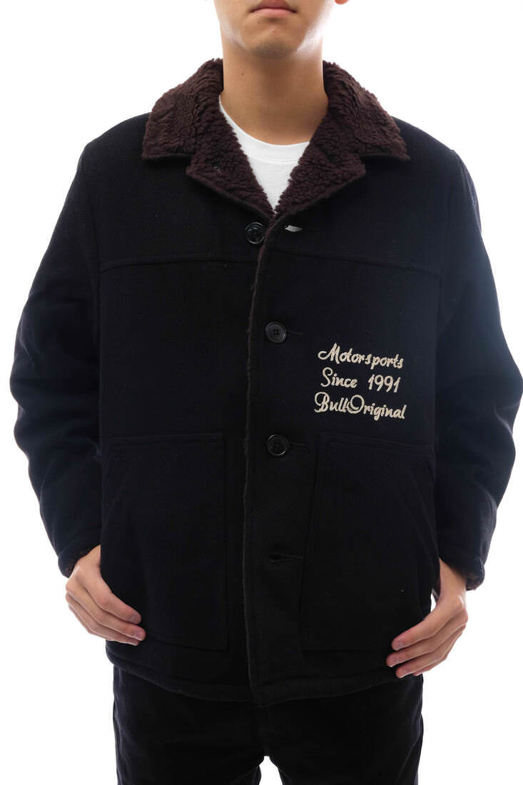 ベイサイドモーターギアー／Bay Side Motor Gear ブルゾン ジャケット JKT アウター メンズ 男性 男性用 ウール 毛 ブラック 黒  BSMG-18-AW-03 Wool Ranch Jacket ランチジャケット 中綿 G-1 ミリタリー ボア Bay Side Motor Gear BSMG-18-AW-03 Wool Ranch Jacket / ベイサイド