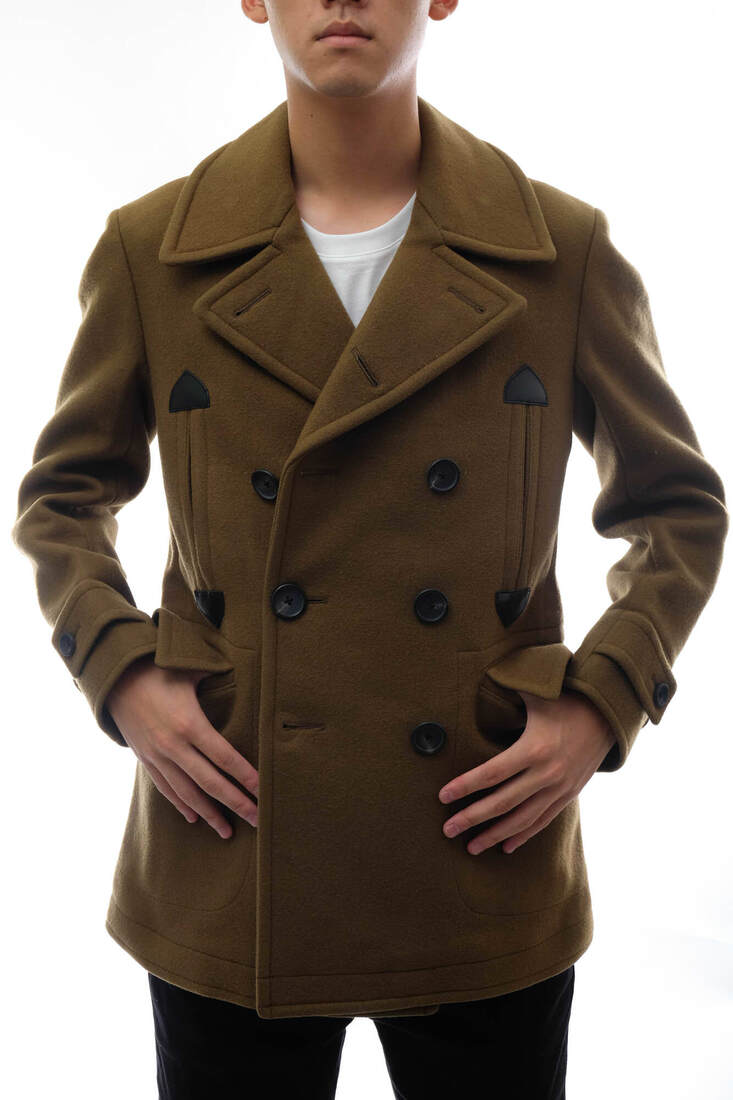 Scye 5113-73507 / サイ カシミヤ混メルトン 牛革 オリーブ・カーキ P