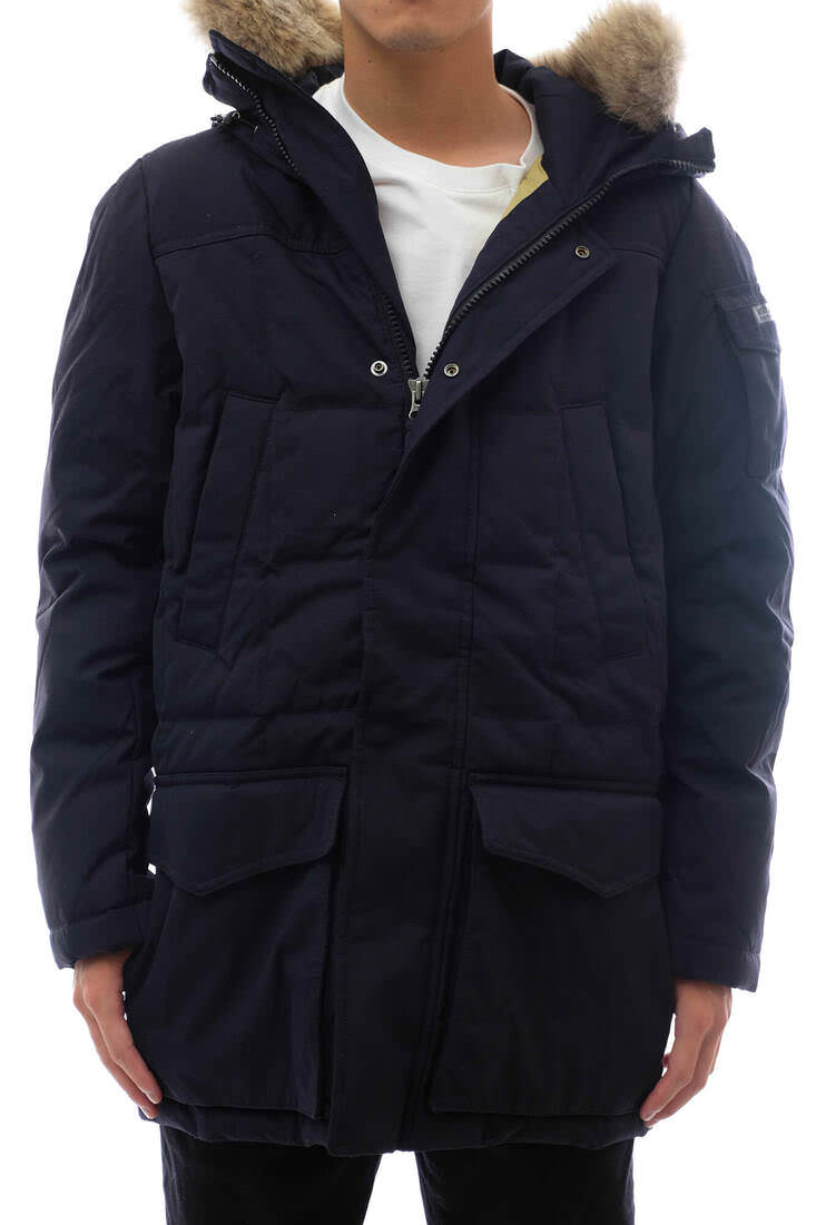 【oto】ウールリッチ　ダウンコート ラビットファー フード付き ネイビー WOOLRICH Teton Blizzard Parka / ウールリッチ フード付き ファー