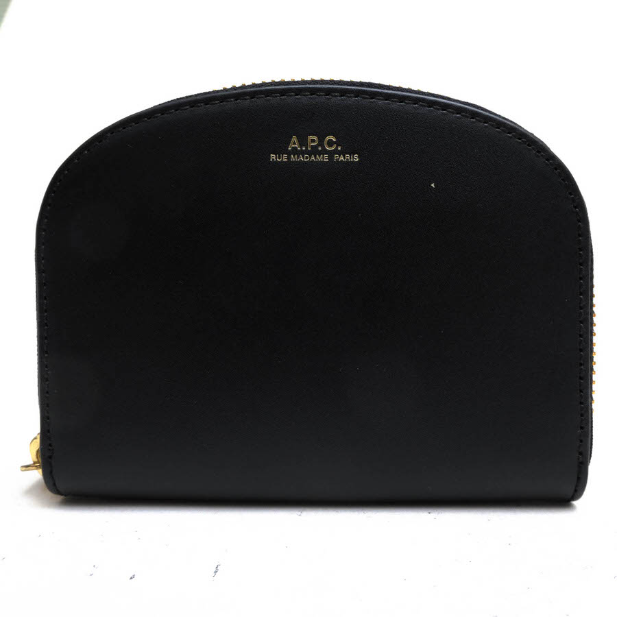 A.P.C. PXAWV-F63219 DEMI-LUNE COMPACT WALLET / �����ڡ����� ����ѥ��ȥ�����å� �����ꥢ�����ࡼ�������ե����� ���� �������줢�� �饦��ɥ��å� �饦��ɥե����ʡ� ��˥��å��� �˽����� �֥�å� �� ���� ��ǥ�����