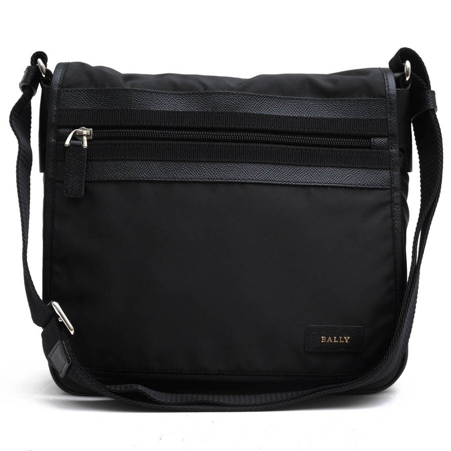 BALLY / バリー ナイロンツイル グレイン型押し牛革 メッセンジャーバッグ ブラック 黒 ショルダーバッグ メンズ|メンズ|カテゴリー