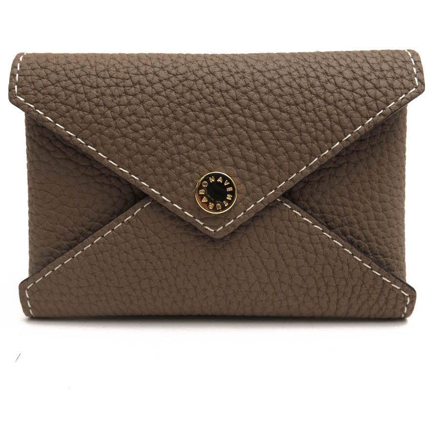 BONAVENTURA BBUT4 ENVELOPE CARD CASE エンベロープ / ボナベンチュラ コインケース 牛革 ユニセックス 男女兼用 シボ革 シュリンクレザー ベージュ カードケース