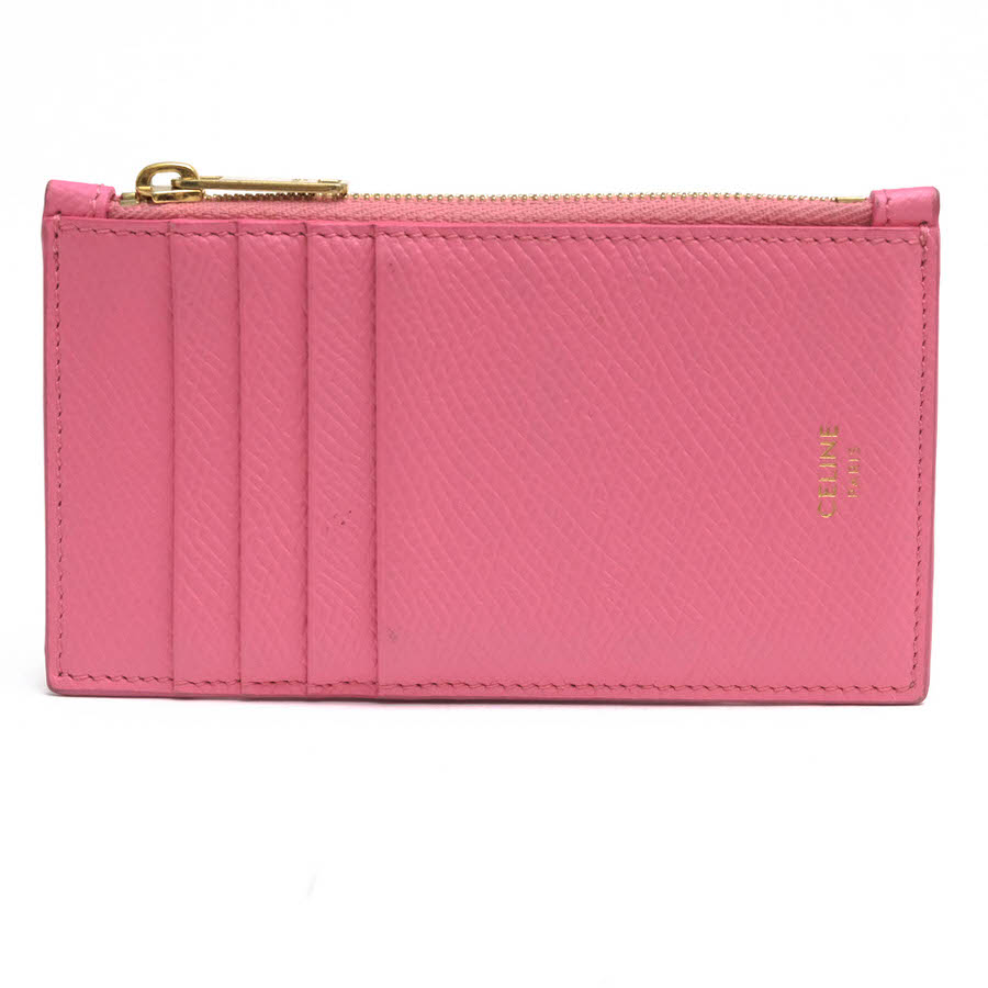 CELINE 10B683BEL Zipped Compact Card Holder In Grained Calfskin / ꡼ ե饰ȥ 쥤ɥե  줢 ԥ  ǥ