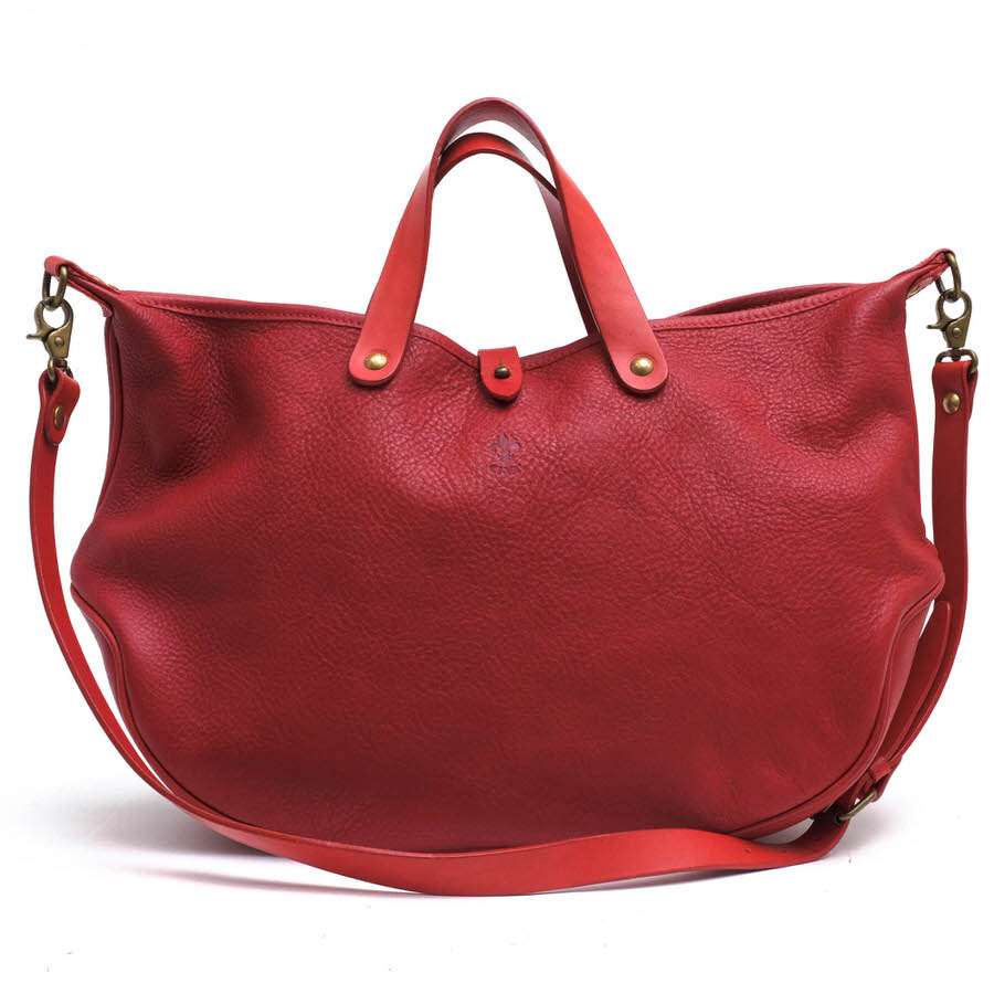 CI-VA / チーバ 三日月型 牛革 シボ革 シュリンクレザー レッド