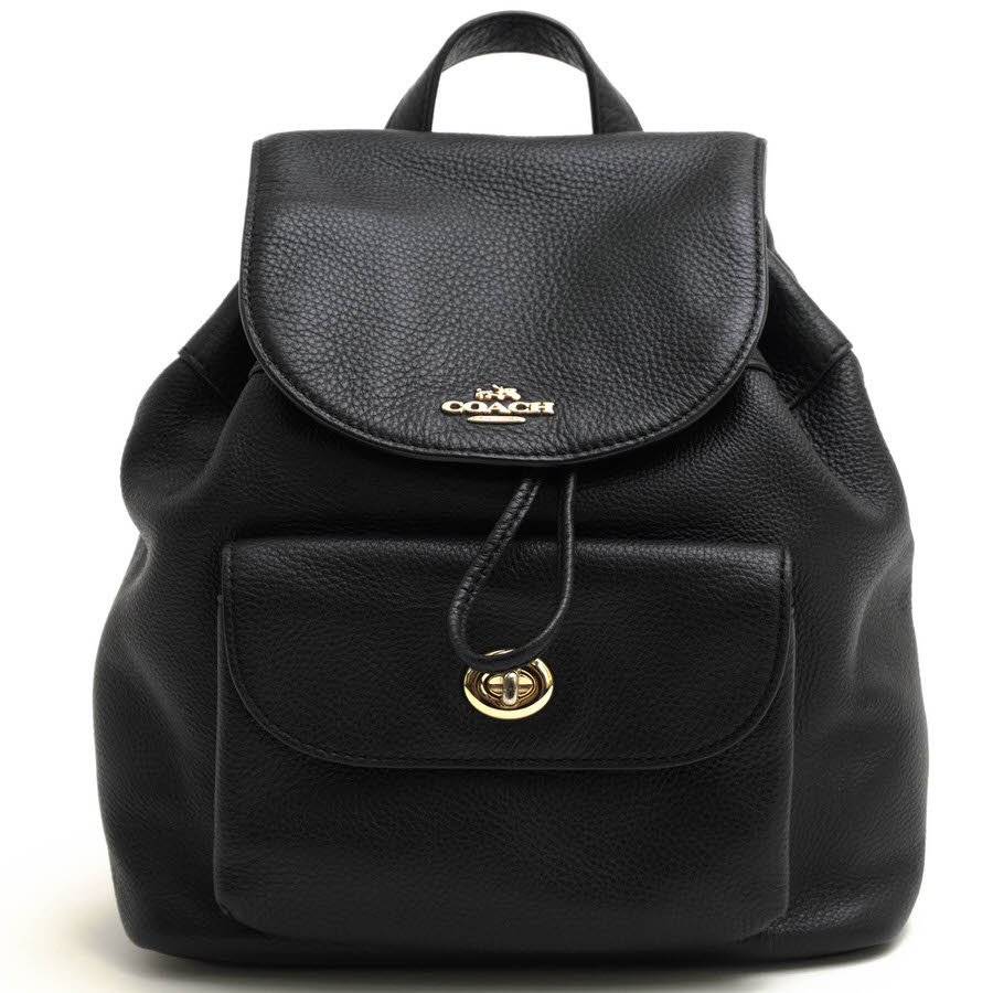COACH F37621 Mini Billie Backpack In Pebble Leather �ӥ꡼ �ߥ� �Хå��ѥå� / ������ ���巿 �ڥ֥�ɥ쥶�� ���� ���ܳ� �����󥯥쥶�� �֥�å� �� ���å� ��ǥ�����