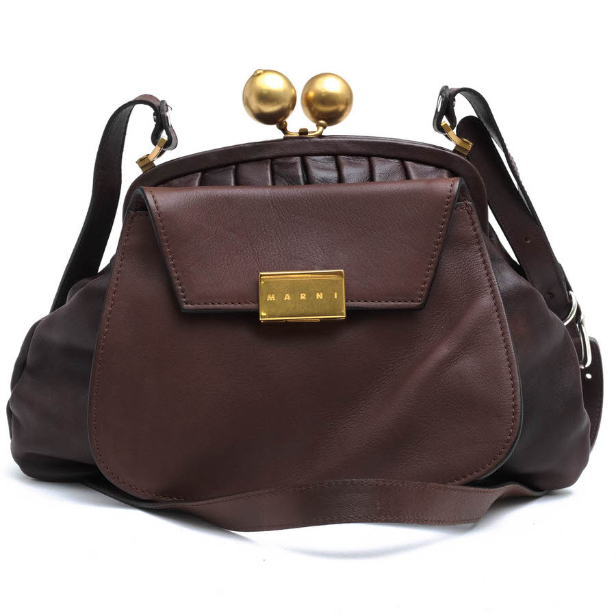 MARNI / �ޥ�� ���޸� ���쥶�� ���ӳ� �������֥饦�� �Ǥ��� �ϥ�ɥХå� ��ǥ�����