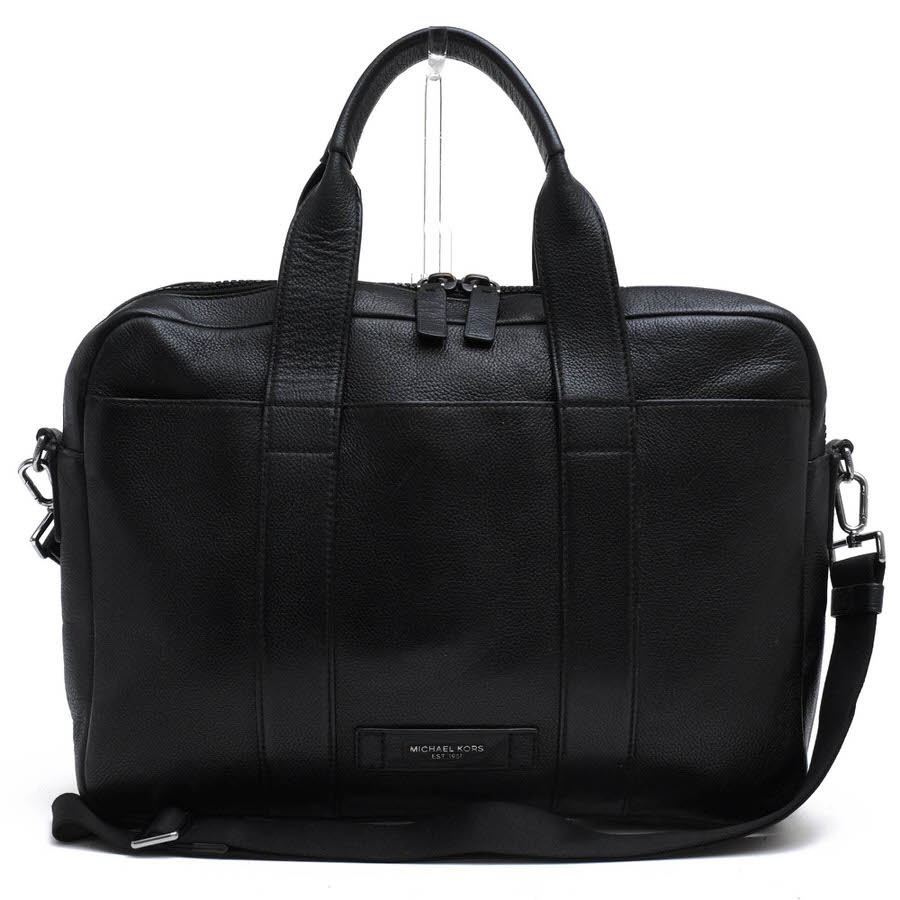 Michael Kors 37U9MCRA6L Cooper Soft Briefcase Laptop Bag / �ޥ����륳���� A4��������Ǽ�� �ڥ֥�ɥ쥶�� ���� �Ρ���PC��Ǽ�� 2WAY ���������Хå� �֥�å� �� �ӥ��ͥ��Хå� ���