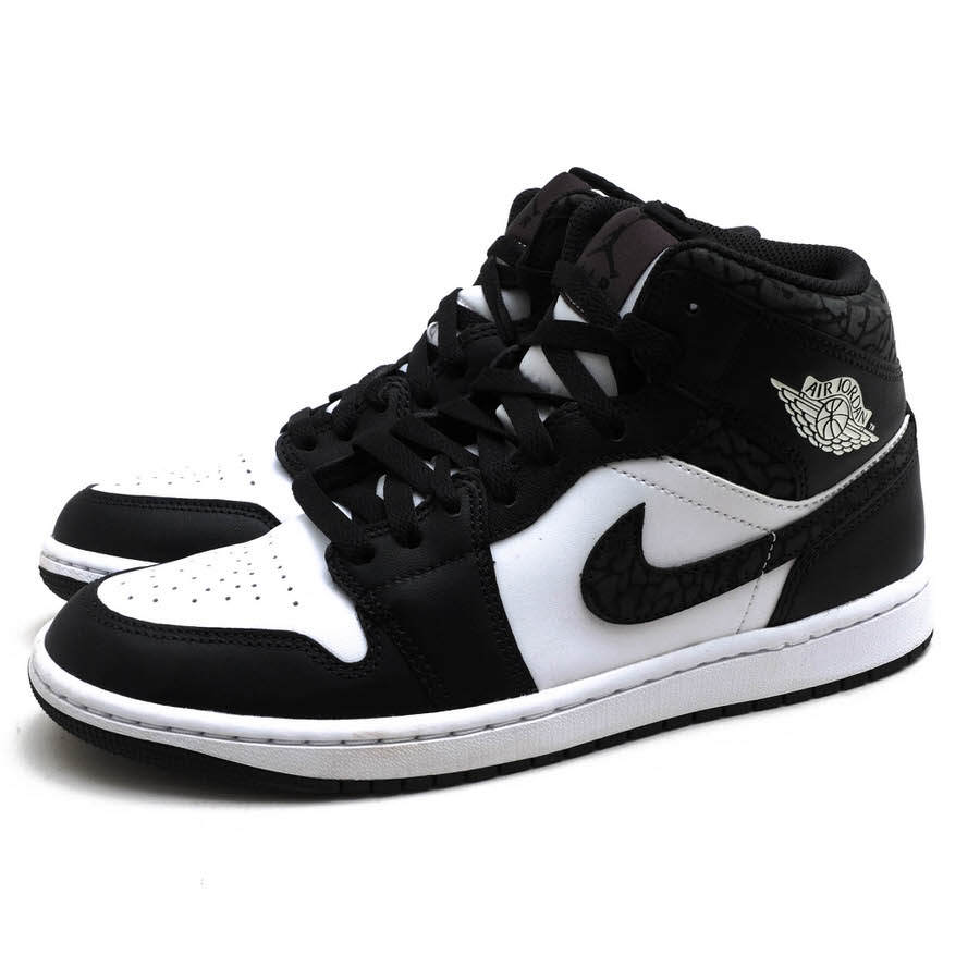 NIKE FB9911-001 Air Jordan 1 Mid SE Panda Elephant �������硼���� �ߥå� / �ʥ���  �ۥ磻�� �� �ϥ����åȥ��ˡ����� ���