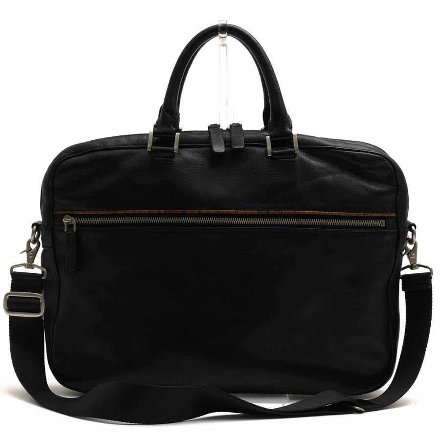 Paul Smith PSR561 ZIP SIGNATURE LEATHER ���åץ����ͥ��㡼 / �ݡ��륹�ߥ� ������ơ����ޥ�����ȥ饤�� ���� 2WAY ���������Хå� �֥�å� �� �ӥ��ͥ��Хå� ���