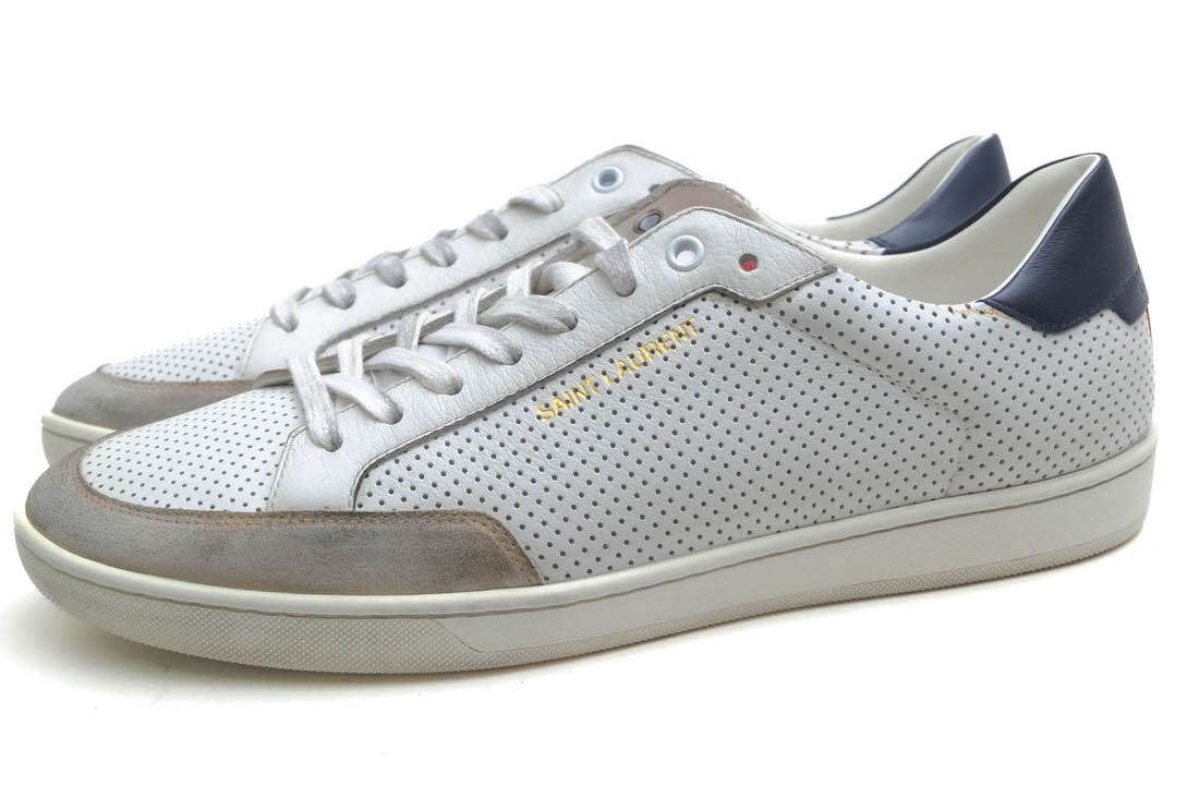 YVES SAINT LAURENT 586617 1JZ20 9960 Court Classic Sl/10 Low-top Sneakers / ���������� �ѥե��졼�����ù� ���� ������ ������ơ����ù� �ۥ磻�� �� �������åȥ��ˡ����� ���