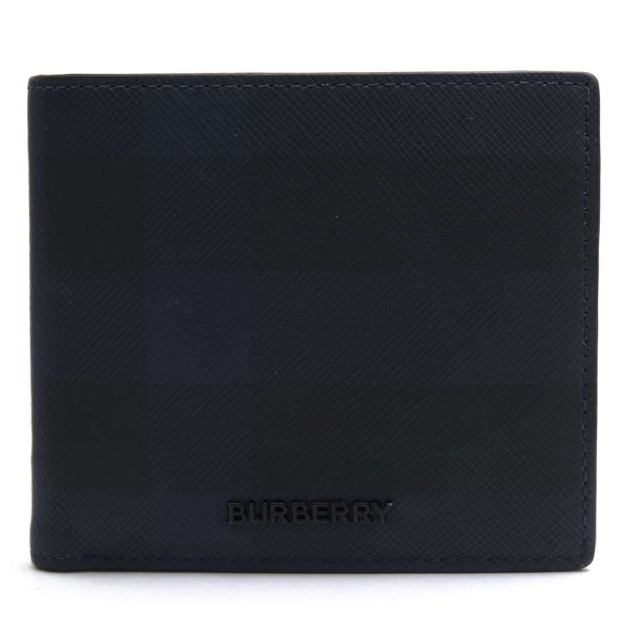 バーバリー／BURBERRY 財布 ウォレット メンズ 男性 男性用 PVC レザー 革 ネイビー 紺  8073284/A2519 CHECK BIFOLD COIN WALLET 二つ折り BURBERRY 8073284/A2519 CHECK BIFOLD COIN WALLET / バーバリー