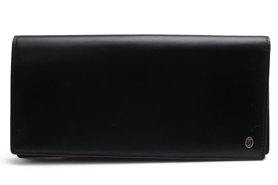 お値下げ、カルティエ、ブラックレザー ケース フラップ式。 Cartier L3000440 パシャ PASHA / カルティエ ボックスカーフ 牛革