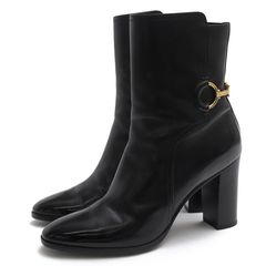 CELINE 361783891C.38NO Claude Mid Boot With Triomphe Spur In Calfskin / ���꡼�� �ȥꥪ��ն�� �����ե����� ���� �����ɥ��å� �쥶�������� �֥�å� �� �ߥɥ�֡��� ��ǥ�����