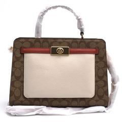 COACH C8208 Lane Carryall In Colorblock Signature Canvas / ������ �����ͥ��㡼�� �����ͥ��㡼�����ƥåɥ����Х� ��ե�����ɥڥ֥�쥶�� ���� 2WAY ���������Хå� ���եۥ磻�� �� �ϥ�ɥХå� ��ǥ�����