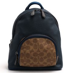COACH 657 Carrie Backpack 23 In Colorblock Signature Canvas / ������ �Хå��ѥå� �ݥ�å���ɥڥ֥�쥶�� �����ͥ��㡼�����ƥåɥ����Х� �ǥ��ѥå� �֥롼 �� ���å� ��ǥ�����