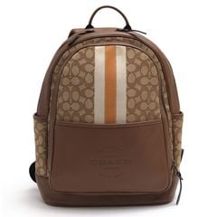 COACH C5389 Thompson Backpack In Signature Jacquard With Varsity Stripe / ������ �Хå��ѥå� �ڥ֥�ɥ쥶�� ���� ��˥��å��� �˽����� �֥饦�� �� ���å� ���