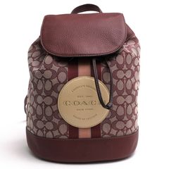 COACH CE601 Dempsey Drawstring Backpack In Signature Jacquard With Coach Patch And Stripe / ������ ���ȥ饤�� �����ͥ��㡼���㥫���� ���� �ڥ֥�쥶�� �ǥ��ѥå� ��åɥ֥饦�� ���� ���å� ��ǥ�����