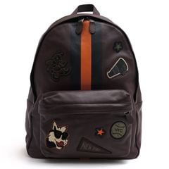 COACH F12125 CHARLES BACKPACK IN SMOOTH CALF LEATHER WITH VARSITY PATCHES / ������ �ѥå� ���� ���ܳ� �����󥯥쥶�� �ǥ��ѥå� �Ρ���PC��Ǽ�� ��åɥ֥饦�� ���� ���å� ���