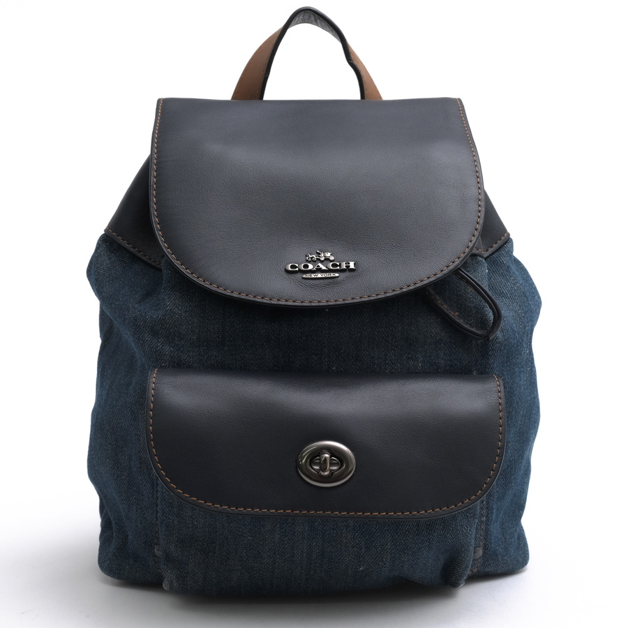 COACH F57547 Mini Billie Backpack In Denim And Leather ミニ ビリー