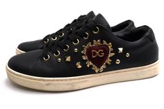 DOLCE��GABBANA CK0167 DG Heart Sneakers / �ɥ륬�� �ϡ��ȥ��� �����ե쥶�� ���� �����å� �֥�å� �� �������åȥ��ˡ����� ��ǥ�����