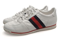 GUCCI 234359 LEATHER UPPER RUBBER SOLE SNEAKERS MIRO SOFT MICROGU.S NS.NYLON G / ���å� �ޥ��������å����� GG  �ۥ磻�� �� �������åȥ��ˡ����� ��ǥ�����