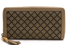 GUCCI 224253 Zip Around Wallet Bamboo Tassel Diamante Canvas / ���å� �ǥ����ޥ�� ���㥬���ɥ����Х� ������ ���� �������줢�� ��˥��å��� �˽����� �饦��ɥ��å� �饦��ɥե����ʡ� �١����� Ĺ���� ��ǥ�����