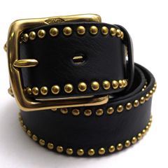 J��M DAVIDSON SIDE STUDS BELT 38MM / J��M�ǥ����åɥ��� �����ե쥶�� ���� �����å� �֥�å� �� �٥�� ���