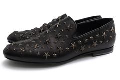 Jimmy Choo 132 SLOANE BIKER LEATHER / ���ߡ����奦 �����������å� OMX BLACK SPORT CALF WITH MIXED STARS ���� ������ �֥�å� �� ����åݥ� ���