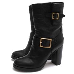 Jimmy Choo 247DART BIKER LEATHER UNLINED / ���ߡ����奦 �Х������֡��� ������ ���� �ϥ��ҡ��� �֥�å� �� �ߥɥ�֡��� ��ǥ�����