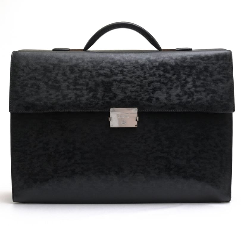 LOEWE / ロエベ A4サイズ収納可 グレイン型押しカーフ 牛革 ブラック