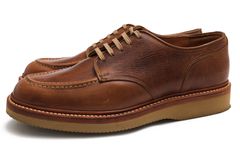 MOTO　moto レースアップ ブーツ　1100　ブラウン　　サイズ2 MOTO 1100 PLAIN TOE LACE UP BOOTS / モト 手染め 牛革 カーフ