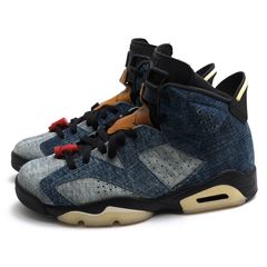 NIKE CT5350-401 Air Jordan 6 Retro Washed Denim �������硼����6 �����å���ǥ˥� / �ʥ��� Black/Sail-Varsity Red �ǥ˥� �����å���ù� �֥롼 �� �ϥ����åȥ��ˡ����� ���