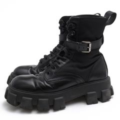 PRADA 2UE007 Monolith Brushed Leather and Nylon Boot ��Υꥹ / �ץ�� ����Хåȥ֡��� PRADA��������դ��ߥ˥ݡ��� �˥��󥿼ҥʥ����� ���� �֥�å� �� ����֡��� ���